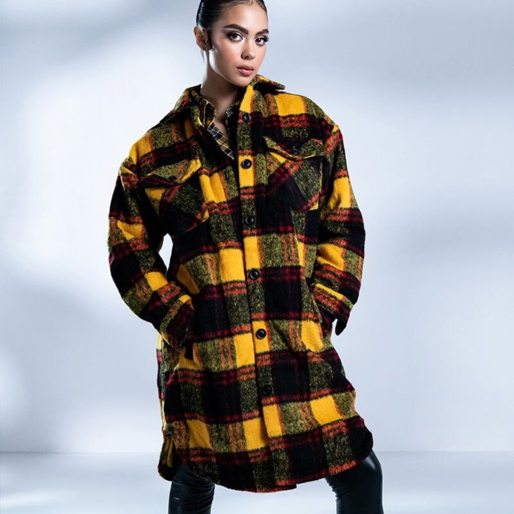 Akira plaid long shacket